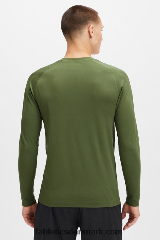 Fabletics Mænd træningsdagen langærmet t-shirt PNX2T3570 mørkt mos