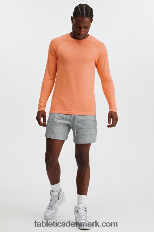 Fabletics Mænd træningsdagen langærmet t-shirt PNX2T3572 frisk abrikos