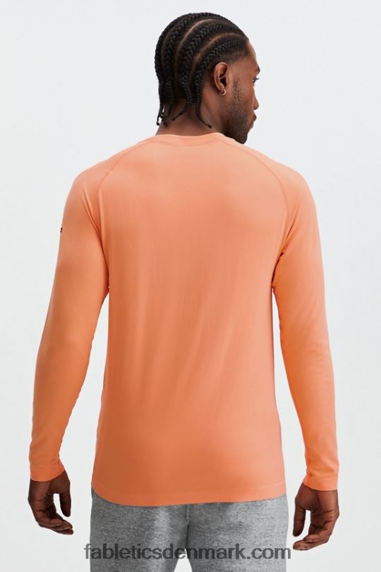 Fabletics Mænd træningsdagen langærmet t-shirt PNX2T3572 frisk abrikos