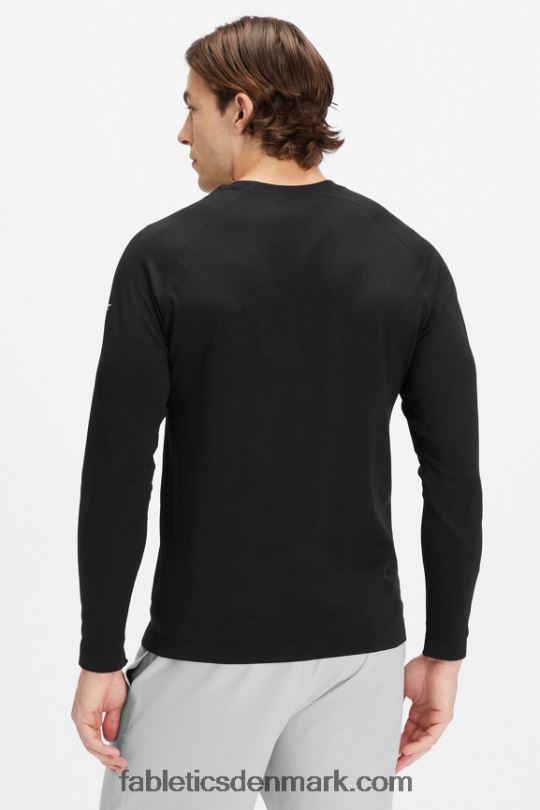 Fabletics Mænd træningsdagen langærmet t-shirt PNX2T3573 sort abstrakt f