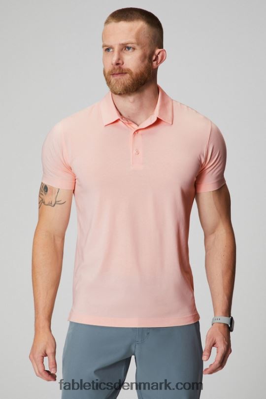 Fabletics Mænd 24-7 polo 171 PNX2T3425 lyserød smørcreme