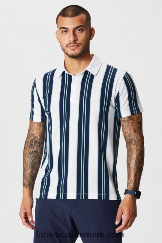 Fabletics Mænd 24-7 polo 171 PNX2T3426 kollegial flåde mulligan stribe