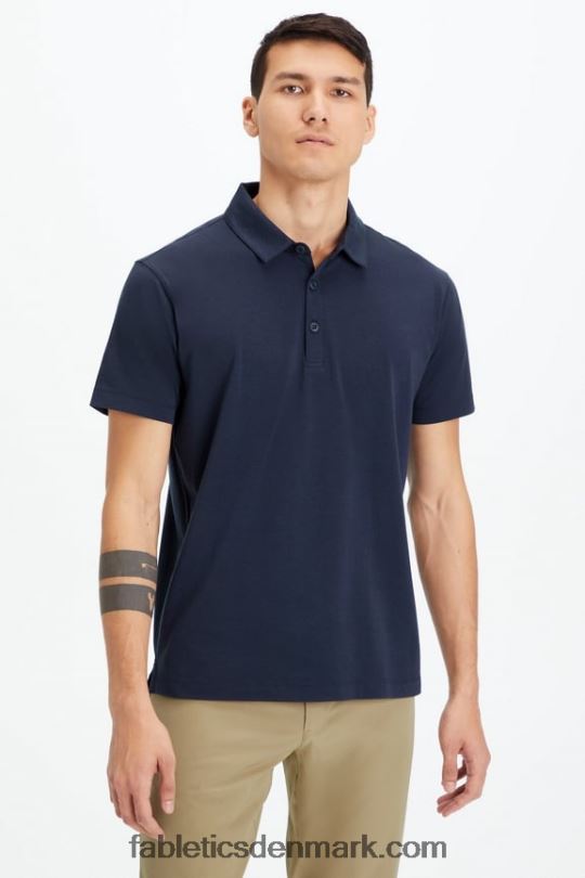 Fabletics Mænd 24-7 polo 173 PNX2T3439 klassisk flåde