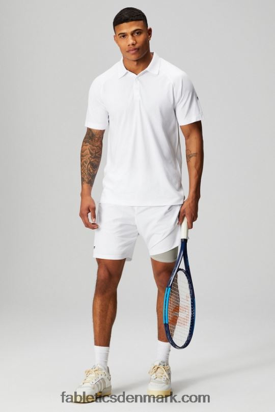 Fabletics Mænd træningsdagen polo 166 PNX2T3403 klassisk hvid