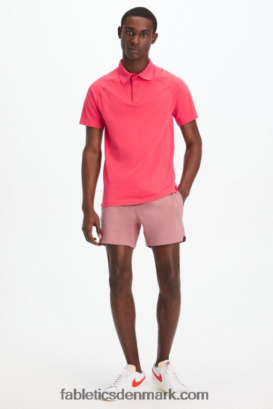 Fabletics Mænd træningsdagen polo 169 PNX2T3416 magenta rød