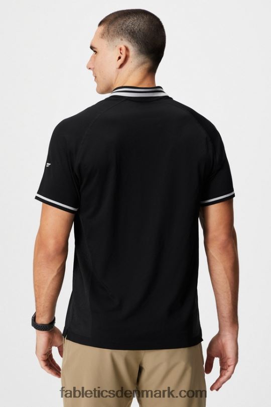 Fabletics Mænd træningsdagen tippet polo PNX2T3441 sort spids