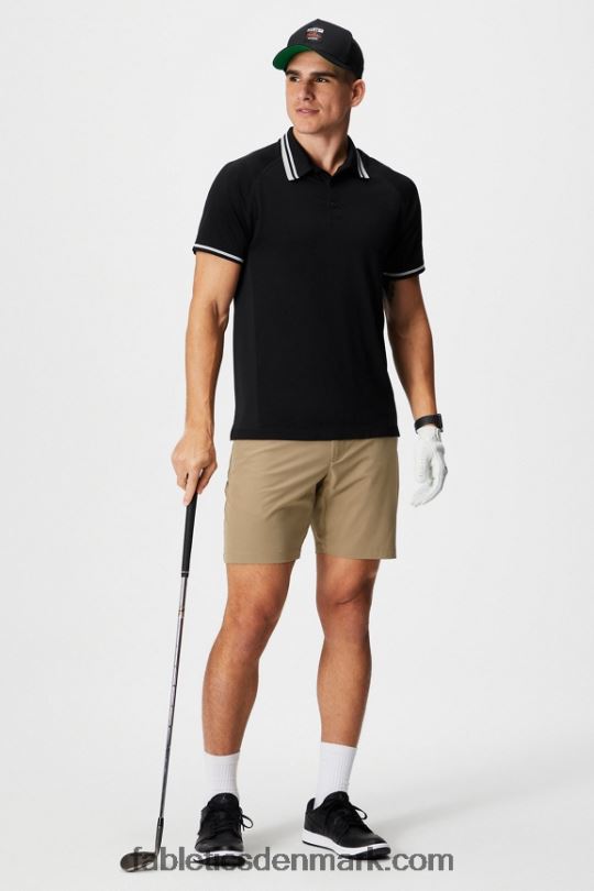 Fabletics Mænd træningsdagen tippet polo PNX2T3441 sort spids