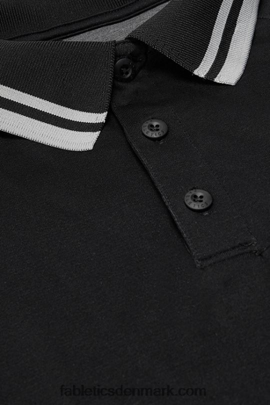 Fabletics Mænd træningsdagen tippet polo PNX2T3441 sort spids
