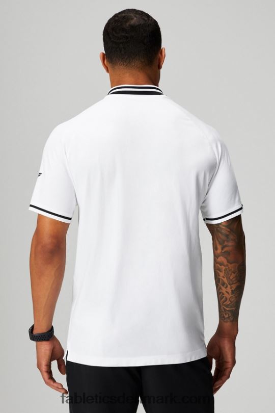 Fabletics Mænd træningsdagen tippet polo PNX2T3444 hvid/sort spids