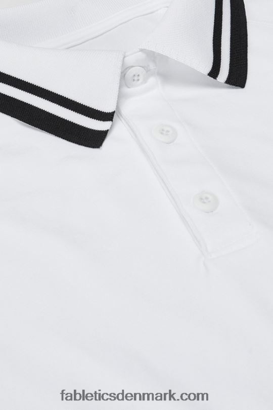 Fabletics Mænd træningsdagen tippet polo PNX2T3444 hvid/sort spids
