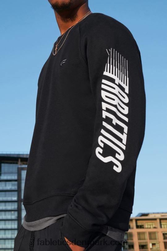 Fabletics Mænd go-to besætningen PNX2T3692 sorte hurtige ærmer