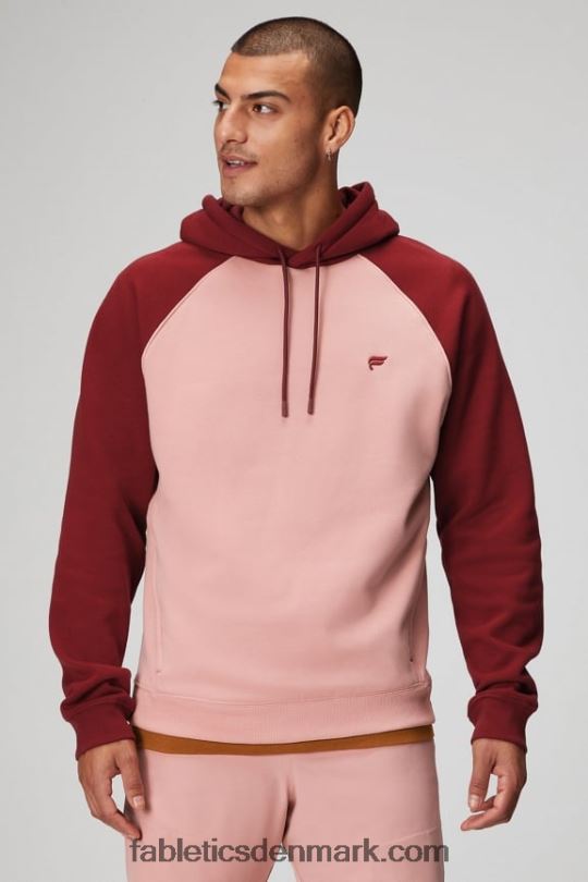 Fabletics Mænd go-to hættetrøjen 191 PNX2T3678 pink skifer/adrenalinrød