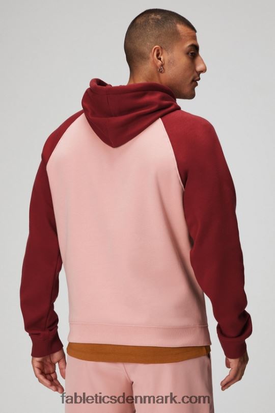 Fabletics Mænd go-to hættetrøjen 191 PNX2T3678 pink skifer/adrenalinrød