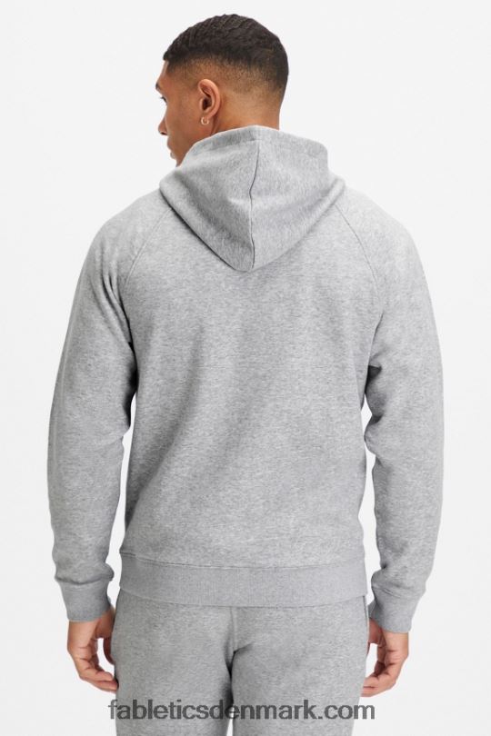 Fabletics Mænd hættetrøjen med fuld lynlås PNX2T3706 klassisk grå lyng