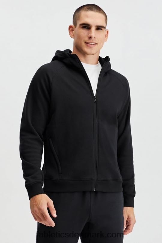 Fabletics Mænd hættetrøjen med fuld lynlås PNX2T3707 sort