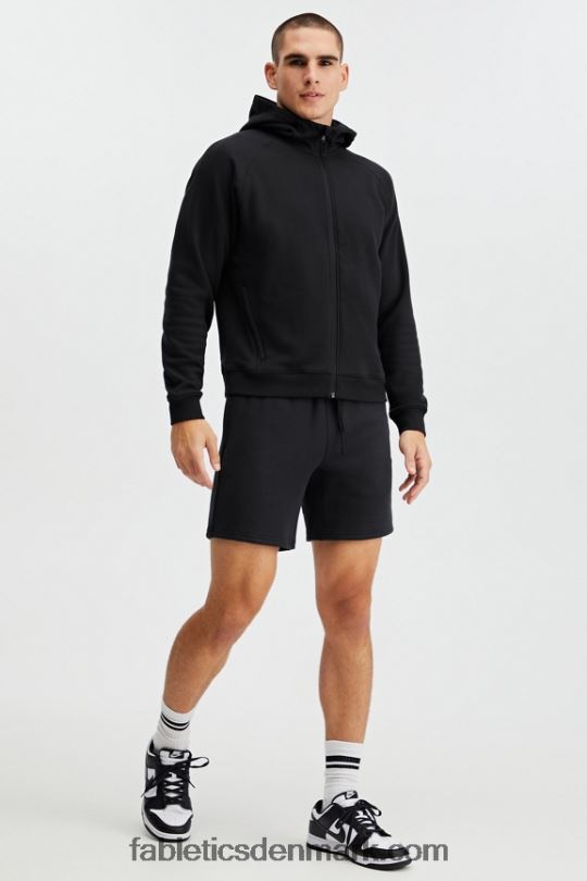 Fabletics Mænd hættetrøjen med fuld lynlås PNX2T3707 sort
