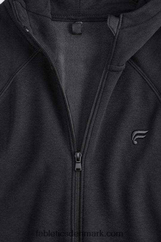 Fabletics Mænd hættetrøjen med fuld lynlås PNX2T3707 sort