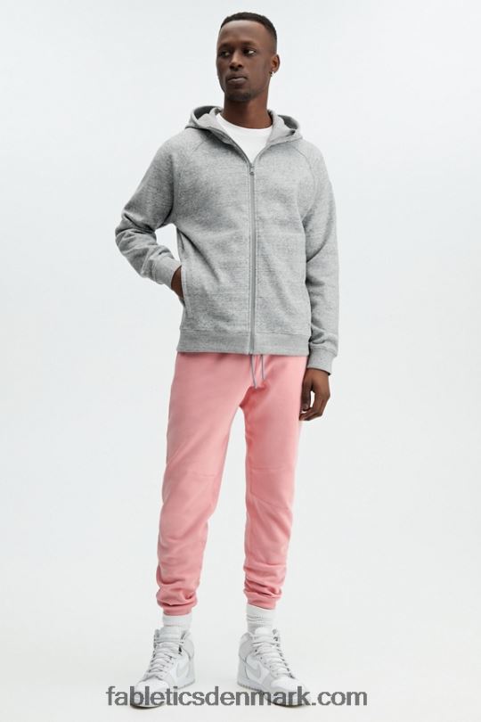 Fabletics Mænd hættetrøjen med fuld lynlås PNX2T3709 mellemgrå hst