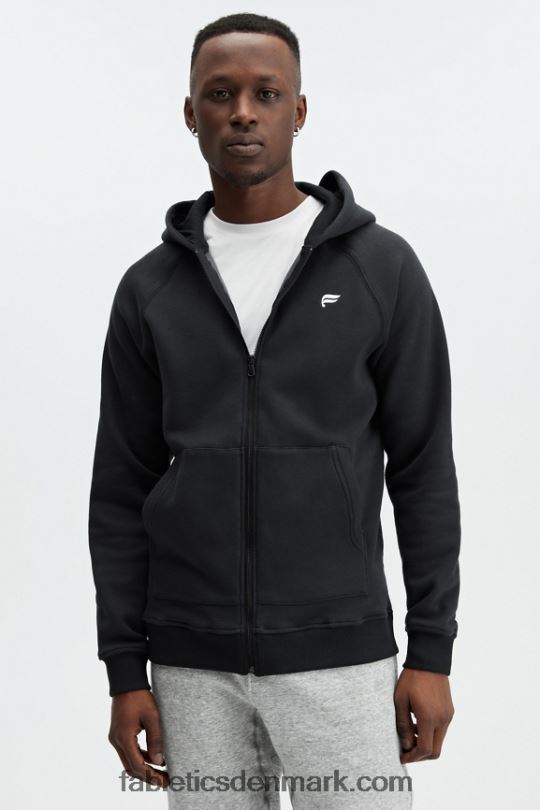 Fabletics Mænd postgame hættetrøje med fuld lynlås PNX2T3719 sort