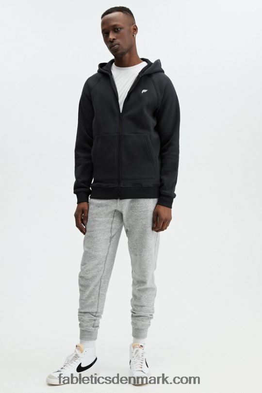 Fabletics Mænd postgame hættetrøje med fuld lynlås PNX2T3719 sort