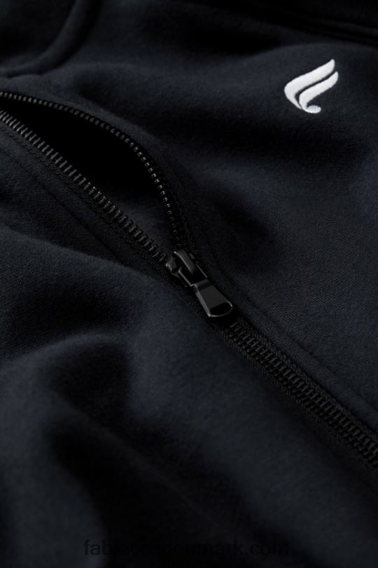 Fabletics Mænd postgame hættetrøje med fuld lynlås PNX2T3719 sort