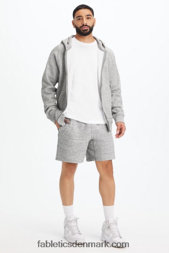 Fabletics Mænd postgame hættetrøje med fuld lynlås PNX2T3720 grå lyng