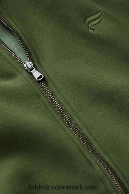 Fabletics Mænd postgame hættetrøje med fuld lynlås PNX2T3721 olivengrøn