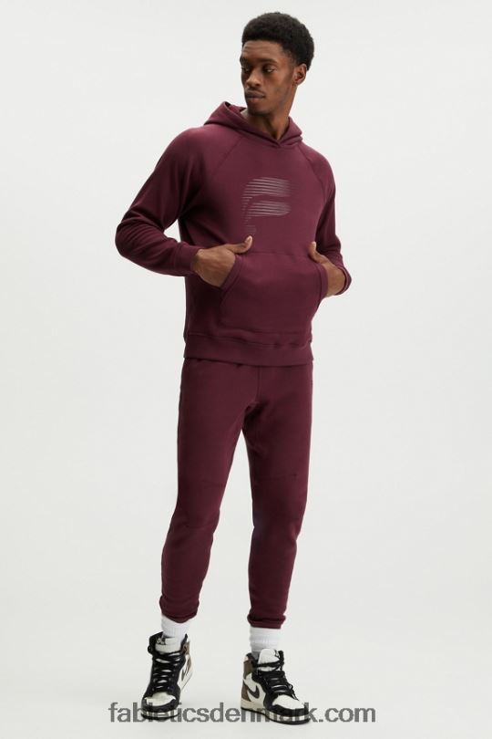 Fabletics Mænd postgame hættetrøjen PNX2T3725 merlot gloss fast logo
