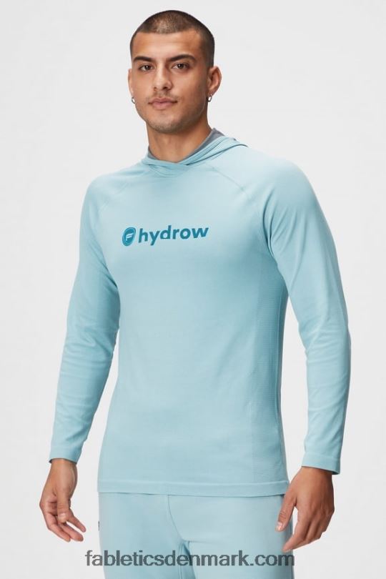 Fabletics Mænd træningsdagens hættetrøje PNX2T3621 hydrow lyseblå