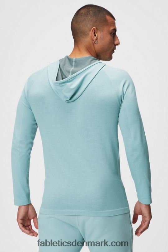 Fabletics Mænd træningsdagens hættetrøje PNX2T3621 hydrow lyseblå