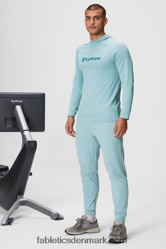 Fabletics Mænd træningsdagens hættetrøje PNX2T3621 hydrow lyseblå