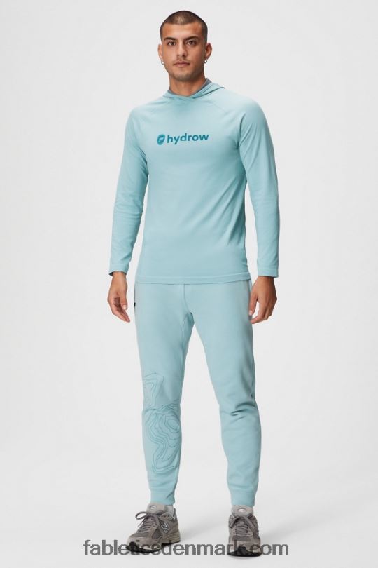 Fabletics Mænd træningsdagens hættetrøje PNX2T3621 hydrow lyseblå
