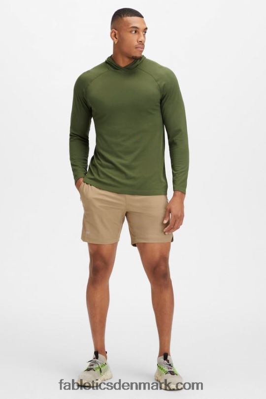 Fabletics Mænd træningsdagens hættetrøje PNX2T3624 mørkt mos