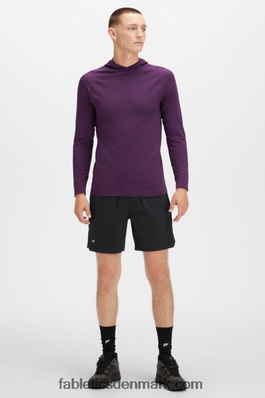 Fabletics Mænd træningsdagens hættetrøje PNX2T3625 gløgg