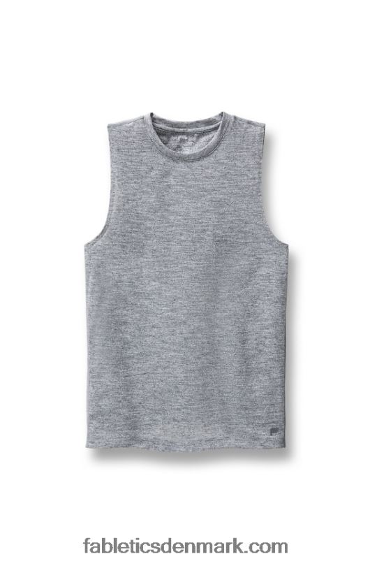 Fabletics Mænd ærmeløs t-shirt på forreste række PNX2T3400 grå lyng